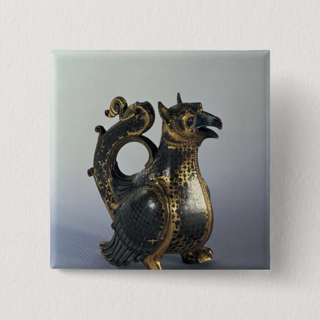 Water jug in the shapeof a griffin button (Front)