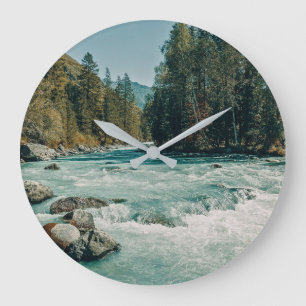 Water   Kucherla River, Altai Mountains Large Clock