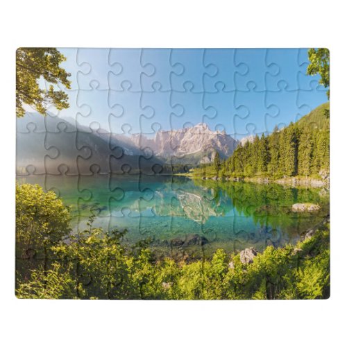 Water  Lago di Fusine Mount Gangart Julian Alps Jigsaw Puzzle