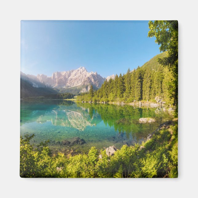 Water | Lago di Fusine Mount Gangart Julian Alps Magnet (Front)