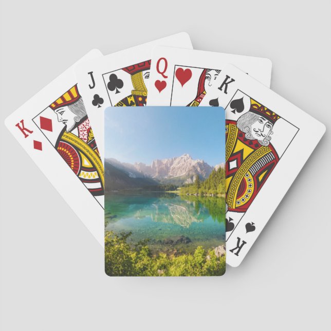 Water | Lago di Fusine Mount Gangart Julian Alps Poker Cards (Back)