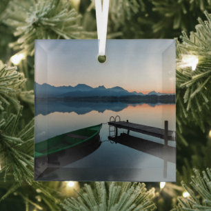 Water Lake Hopfen Bavarian Alps Germany Glass Ornament