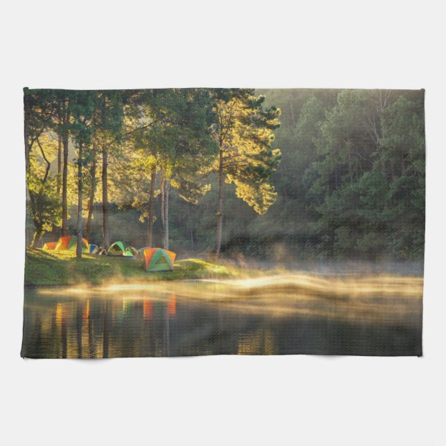 Water | Lake in Meahongson, Thailand Kitchen Towel (Horizontal)