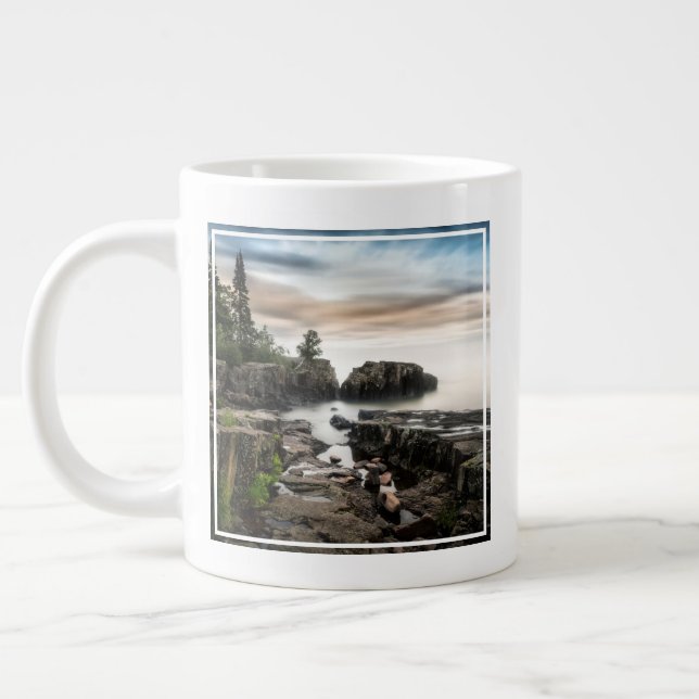 Water | Lake Superior Grand Marais, Minnesota Giant Coffee Mug (Left)