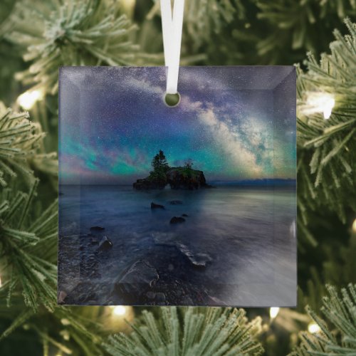 Water  Lake Superior Minnesota Glass Ornament