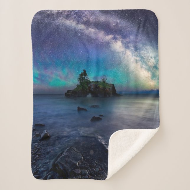 Water | Lake Superior Minnesota Sherpa Blanket (Front)