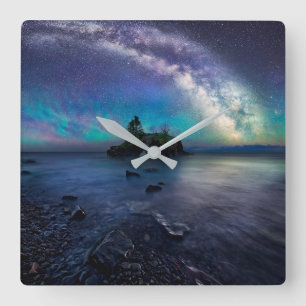 Water Lake Superior Minnesota Square Wall Clock