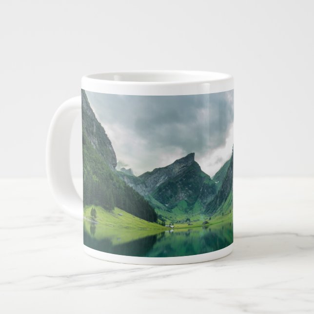 Water | Lake Swiss Alps Giant Coffee Mug (Front Left)