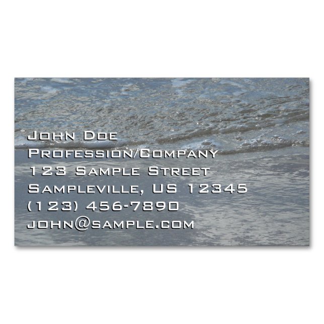 Water Lapping on the Beach Abstract Photography Business Card Magnet (Front)