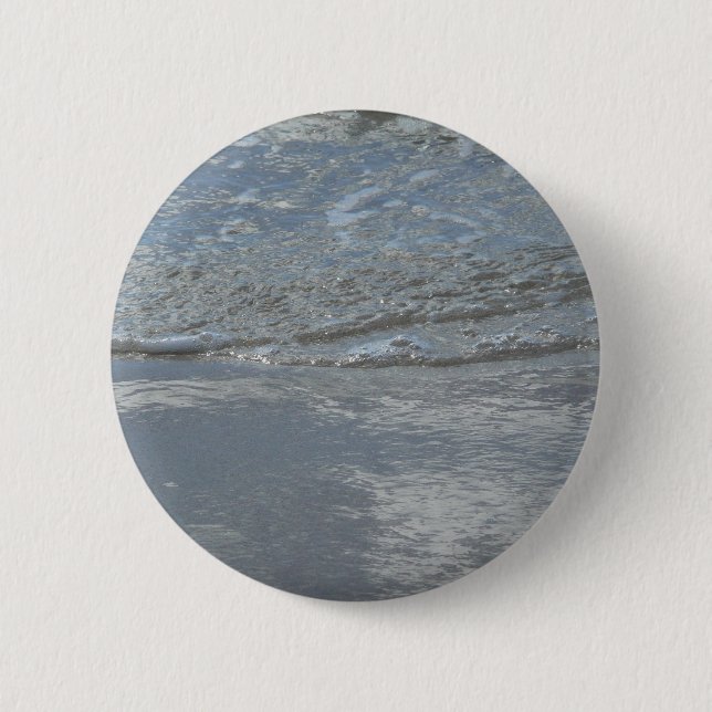 Water Lapping on the Beach Abstract Photography Button (Front)