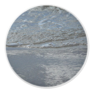 Water Lapping on the Beach Abstract Photography Ceramic Knob