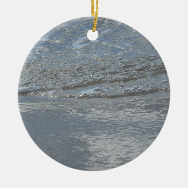 Water Lapping on the Beach Abstract Photography Ceramic Ornament (Front)