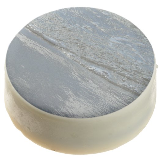 Water Lapping on the Beach Abstract Photography Chocolate Covered Oreo (Angled)