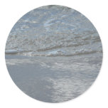 Water Lapping on the Beach Abstract Photography Classic Round Sticker