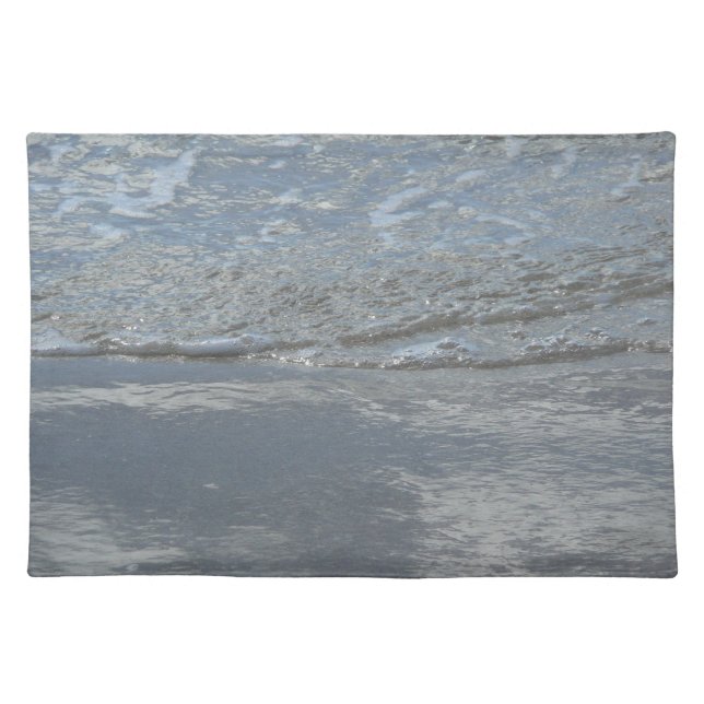 Water Lapping on the Beach Abstract Photography Cloth Placemat (Front)