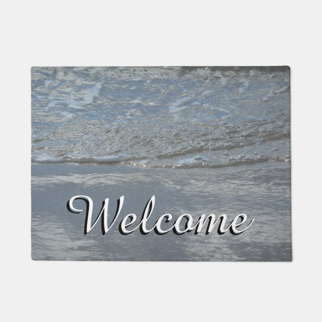 Water Lapping on the Beach Abstract Photography Doormat (Front)