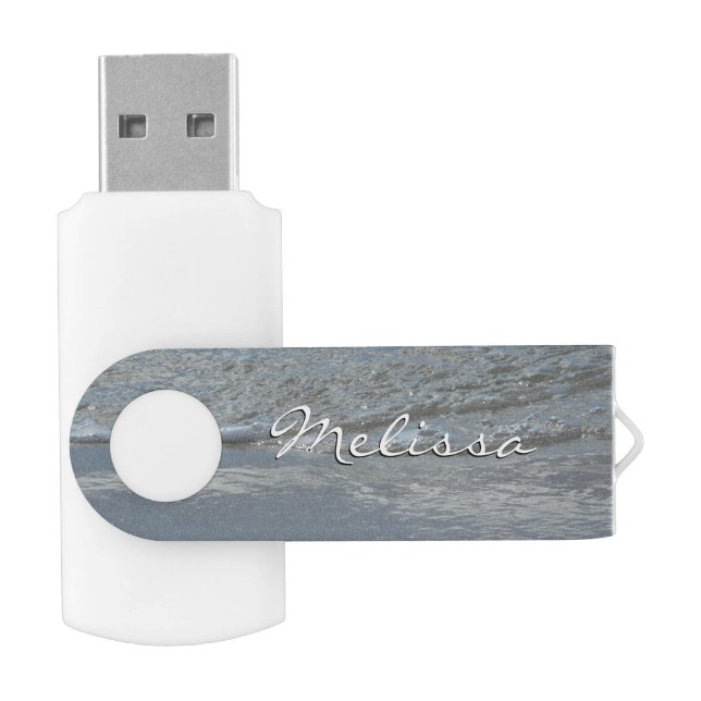 Water Lapping on the Beach Abstract Photography Flash Drive (Opened)