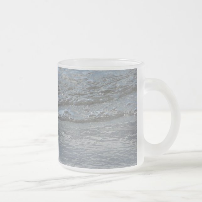 Water Lapping on the Beach Abstract Photography Frosted Glass Coffee Mug (Right)