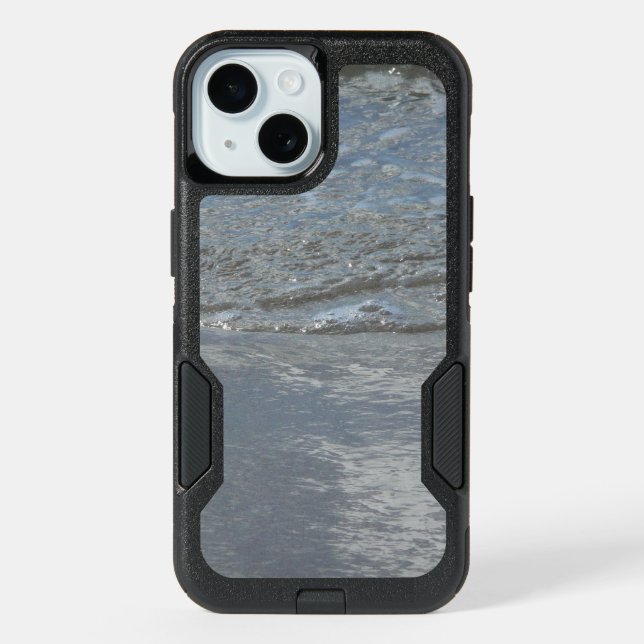 Water Lapping on the Beach Abstract Photography iPhone 15 Case (Back)