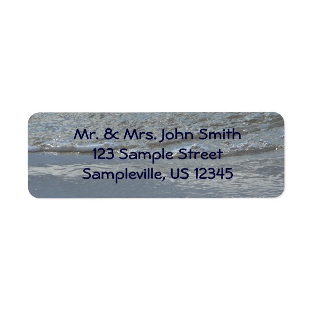Water Lapping on the Beach Abstract Photography Label (Front)
