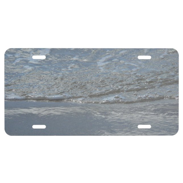 Water Lapping on the Beach Abstract Photography License Plate (Front)