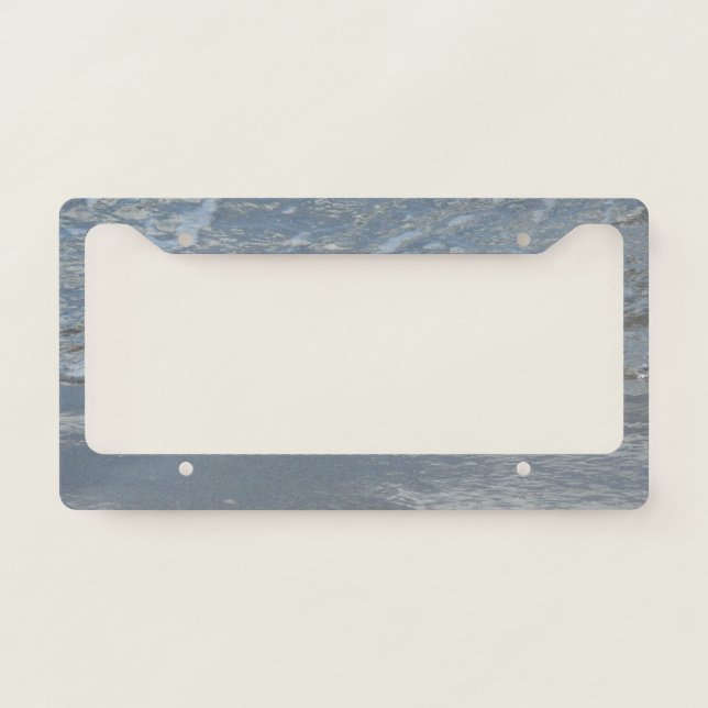 Water Lapping on the Beach Abstract Photography License Plate Frame (Front)