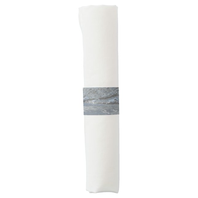 Water Lapping on the Beach Abstract Photography Napkin Bands (Front)