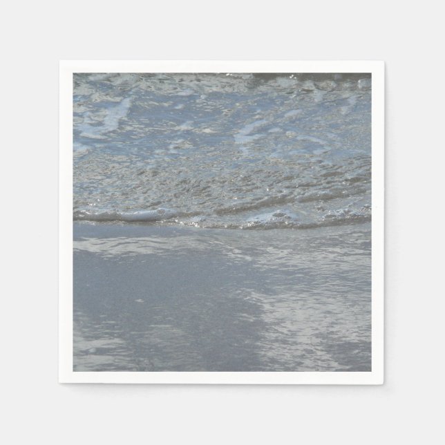 Water Lapping on the Beach Abstract Photography Paper Napkins (Front)