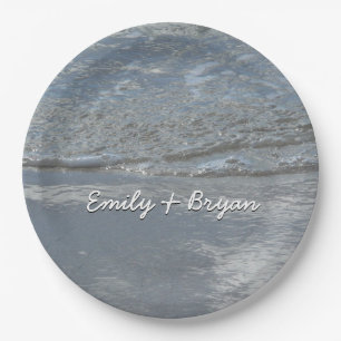 Water Lapping on the Beach Abstract Photography Paper Plates
