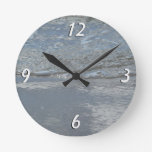 Water Lapping on the Beach Abstract Photography Round Clock