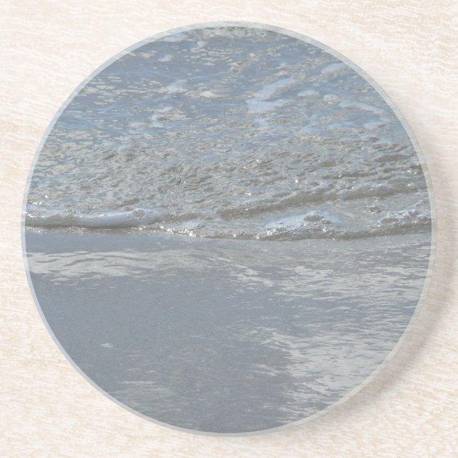 Water Lapping on the Beach Abstract Photography Sandstone Coaster (Front)