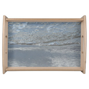 Water Lapping on the Beach Abstract Photography Serving Tray