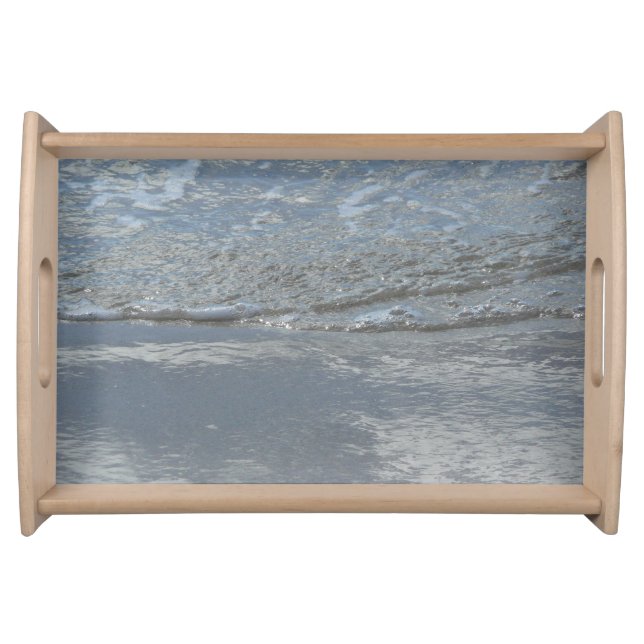 Water Lapping on the Beach Abstract Photography Serving Tray (Front)
