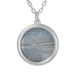 Water Lapping on the Beach Abstract Photography Silver Plated Necklace