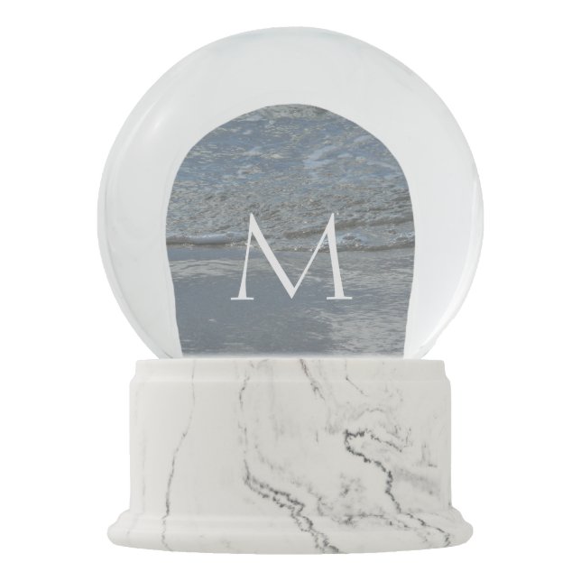 Water Lapping on the Beach Abstract Photography Snow Globe (Front)