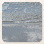 Water Lapping on the Beach Abstract Photography Square Paper Coaster