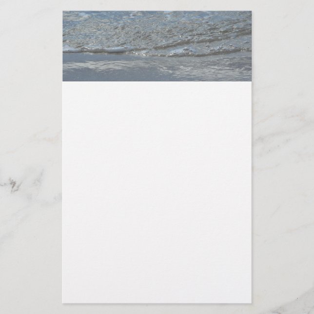 Water Lapping on the Beach Abstract Photography Stationery (Front)