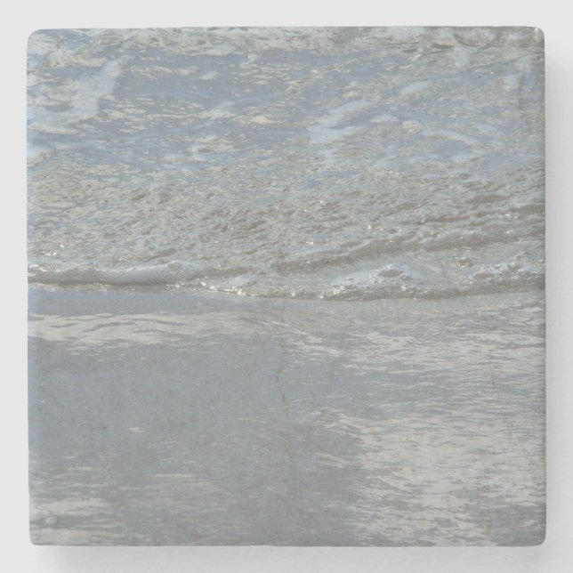 Water Lapping on the Beach Abstract Photography Stone Coaster (Front)