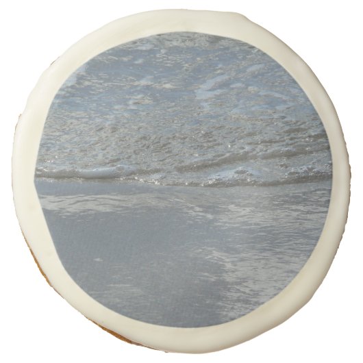 Water Lapping on the Beach Abstract Photography Sugar Cookie (Front)