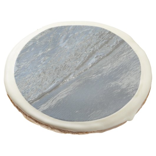 Water Lapping on the Beach Abstract Photography Sugar Cookie (Angled)