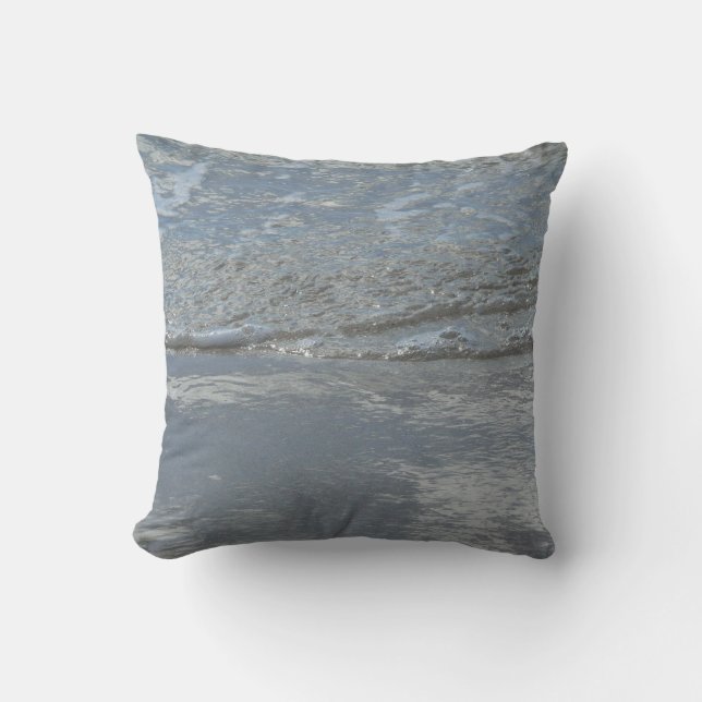 Water Lapping on the Beach Abstract Photography Throw Pillow (Front)