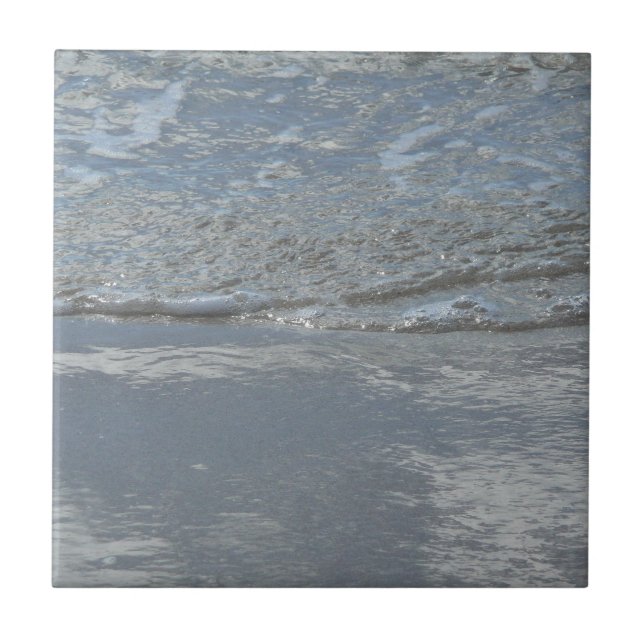 Water Lapping on the Beach Abstract Photography Tile (Front)