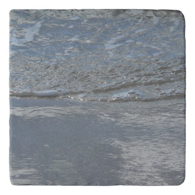 Water Lapping on the Beach Abstract Photography Trivet (Front)