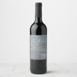 Water Lapping on the Beach Abstract Photography Wine Label