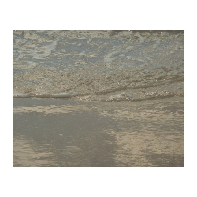 Water Lapping on the Beach Abstract Photography Wood Wall Art (Front)