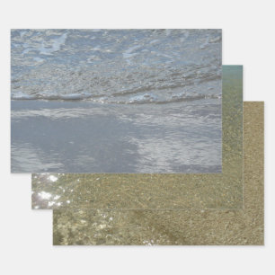 Water Lapping on the Beach Abstract Photography Wrapping Paper Sheets