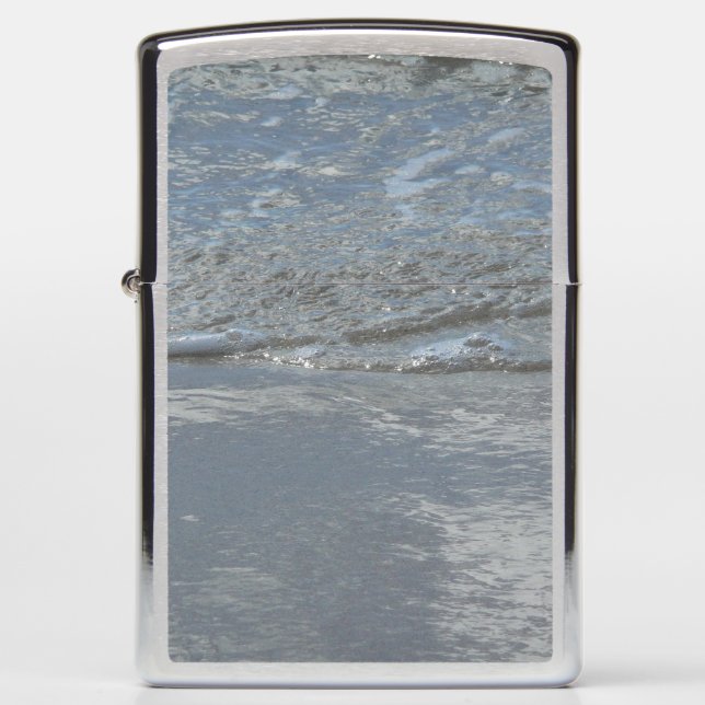 Water Lapping on the Beach Abstract Photography Zippo Lighter (Front)