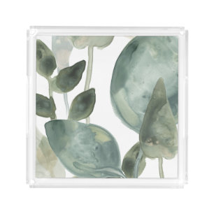 Water Leaves - Watercolor Acrylic Tray