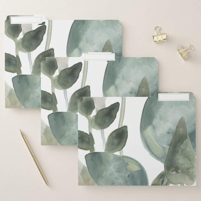 Water Leaves - Watercolor File Folder (Set)