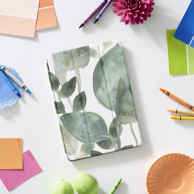 Water Leaves - Watercolor iPad Pro Cover (Desk)